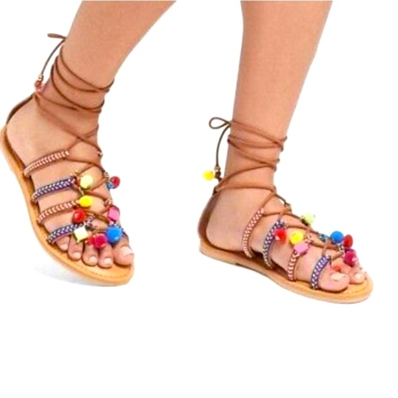 Mossimo for Target pom pom sandals. Size 9. - Picture 2 of 4